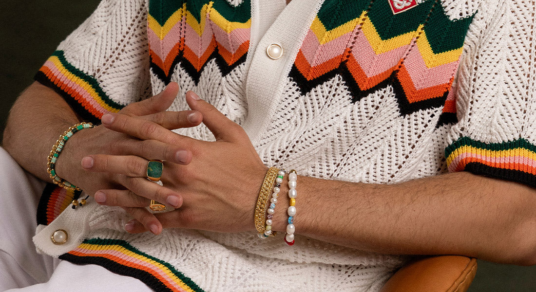 Mens Bracelets Beaded  Handcrafted Designer Bracelets  Nialaya Jewelry