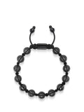 Men's Beaded Bracelet with Matte Black & Glossy Black Ceramic Beads