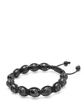 Men's Beaded Bracelet with Matte Black & Glossy Black Ceramic Beads