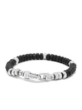 Men's Hexagon Beaded Bracelet with Black Onyx and Silver