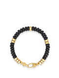 Men's Hexagon Beaded Bracelet with Black Onyx and Gold