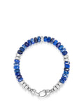 Men's Hexagon Beaded Bracelet with Blue Lapis and Silver