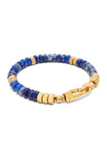 Men's Hexagon Beaded Bracelet with Blue Lapis and Gold