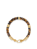 Men's Hexagon Beaded Bracelet with Tiger Eye and Gold