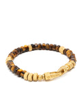 Men's Hexagon Beaded Bracelet with Tiger Eye and Gold