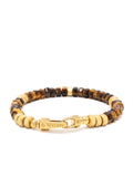 Men's Hexagon Beaded Bracelet with Tiger Eye and Gold