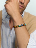 The Dorje Flatbead Collection - Blue Lapis, Green Jade, Brown Tiger Eye, Carnelian and Turquoise