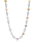 Men's Silver Mariner Chain with Multicolored Pearls