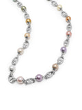 Men's Silver Mariner Chain with Multicolored Pearls