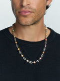 Men's Silver Mariner Chain with Multicolored Pearls