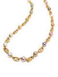 Men's Gold Mariner Chain with Multicolored Pearls