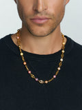 Men's Gold Mariner Chain with Multicolored Pearls