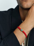 Men's Red String Bracelet with Gold Evil Eye