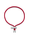 Men's Red String Bracelet with Adjustable Silver Lock