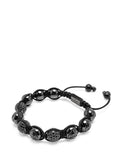 Women's Beaded Bracelet with Black Ceramic and Black CZ Beads