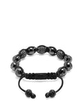 Women's Beaded Bracelet with Black Ceramic and Black CZ Beads