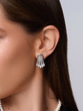 Women's Silver Calico Shell Earrings