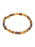 Nialaya Jewelry Men's Beaded Bracelet Men's Wristband with Amber Miyuki Beads