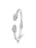 Nialaya Men's Bangle Men's Silver CZ Panther Bangle Men's Silver CZ Panther Bangle