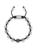 Nialaya Men's Beaded Bracelet Men's Black Diamond Beaded Bracelet with Sterling Silver Beads