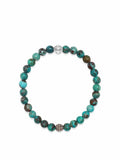 Nialaya Men's Beaded Bracelet Men's Grey Diamond Wristband with Bali Turquoise