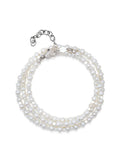 Men's Silver Wrap-Around Bracelet with Pearls