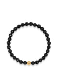 Nialaya Men's Beaded Bracelet Men's Wristband with Agate and Gold Men's Wristband with Agate and Gold