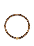 Nialaya Men's Beaded Bracelet Men's Wristband with Brown Tiger Eye Heishi Beads