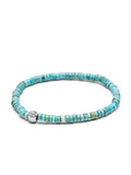 Nialaya Men's Beaded Bracelet Men's Wristband with Turquoise Heishi Beads