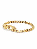 Nialaya Men's Chain Bracelet 5 mm Gold Box chain classic Bracelet 5 mm Gold Box chain classic Bracelet