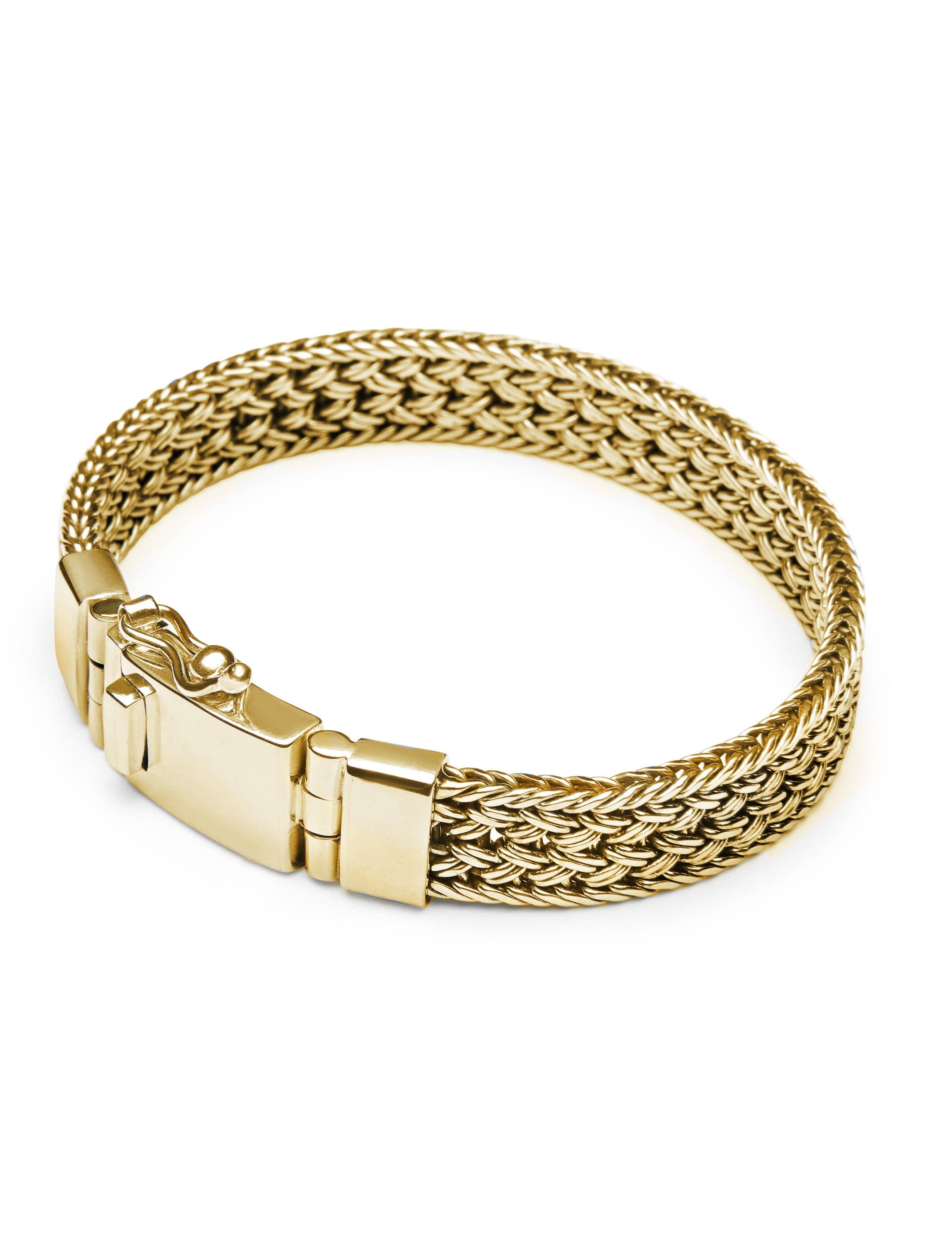 Men's Gold Braided Chain Bracelet XXL (20cm / 7.9”)