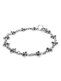 Nialaya Men's Chain Bracelet Men's Stainless Steel Fleur de Lis linked Bracelet