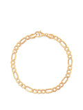 Nialaya Men's Chain Bracelet Men's Sterling Silver Gold Plated Figaro Bracelet