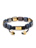 Nialaya Men's Flatbead Bracelet Men's Ceramic Flatbead Bracelet in Black, Blue, Red and Gold