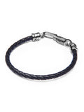 Nialaya Men's Leather Bracelet Men's Black Leather Bracelet with Silver Hook Clasp