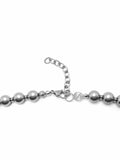 Nialaya Men's Necklace 10 mm Metallic Pearl Necklace with Silver 10 mm Metallic Pearl Necklace with Silver 20 Inches / 50.8 cm MNEC_388