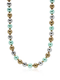 10mm Pastel Metallic Pearl Necklace with Gold