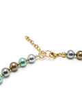 Nialaya Men's Necklace 10mm Pastel Metallic Pearl Necklace with Gold 10mm Pastel Metallic Pearl Necklace with Gold 20 Inches / 50.8 cm MNEC_391