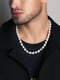 Nialaya Men's Necklace Men's Baroque Pearl Choker Men's Baroque Pearl Choker 20 Inches / 50.8 cm MNEC_116