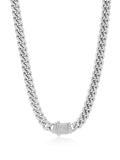 Men's Chunky Cuban Chain With Lock in Silver