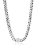 Nialaya Men's Necklace Men's Chunky Cuban Chain With Lock in Silver Men's Chunky Cuban Chain With Lock in Silver