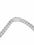 Nialaya Men's Necklace Men's Chunky Cuban Chain With Lock in Silver Men's Chunky Cuban Chain With Lock in Silver