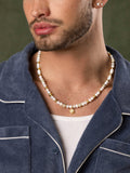 Nialaya Men's Necklace Men's Eye of Ra Pearl Choker 20 Inches / 50.8 cm MNEC_358