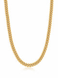 Nialaya Men's Necklace Men's Gold Cuban Link Chain in 7mm 22 Inches MNEC_221