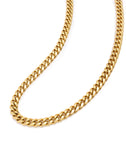 Nialaya Men's Necklace Men's Gold Cuban Link Chain in 7mm 22 Inches (Most Popular) MNEC_221