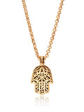 Nialaya Men's Necklace Men's Gold Hamsa Hand Necklace