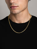 Nialaya Men's Necklace Men's Gold Modern Figaro Belcher Chain