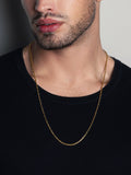 Nialaya Men's Necklace Men's Gold Paperclip Chain