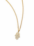 Nialaya Men's Necklace Men's Hamsa Hand Necklace in Gold Men's Hamsa Hand Necklace in Gold MNEC_383