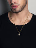 Nialaya Men's Necklace Men's Hamsa Hand Necklace in Gold Men's Hamsa Hand Necklace in Gold MNEC_383